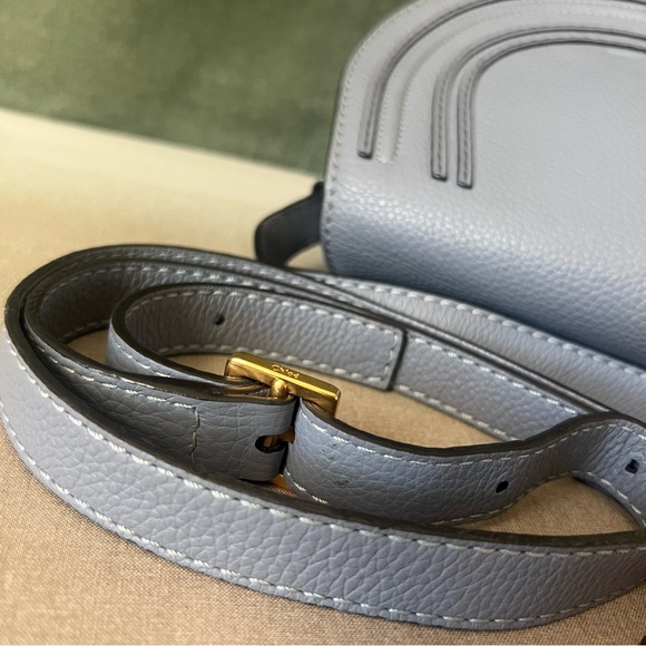 Chloe Mini Marcie Crossbody Bag Blue Gray - Picture 9 of 16